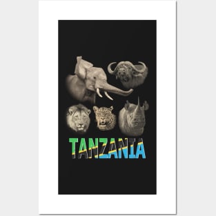 Tanzania Big Five Africa Safari Posters and Art